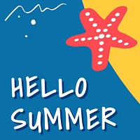 Hello summer tropical template vector 