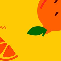 Tangerine fruit on a yellow background design resource 