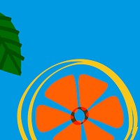 Tangerine fruit on a blue background design resource 