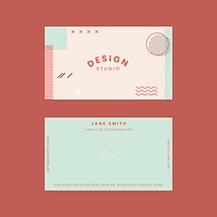 Business card template vector neo memphis style set