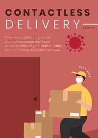 Contactless delivery in new normal poster