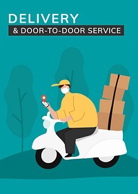 Door to door service courier delivering goods to a home