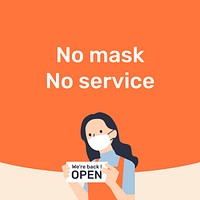No mask, no service vector template for business