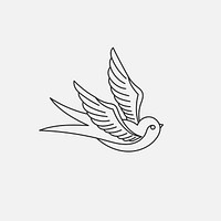 Black flying bird sticker vector illustration 