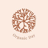 Sea coral logo  for organic day in brown