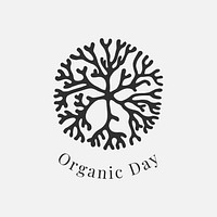 Sea coral logo vector template for organic day in black