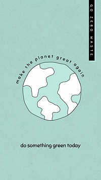 Green planet vector social media story template