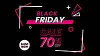 Black Friday sale 70% vector pink ad poster