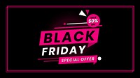 Vector sale 50% Black Friday ad promotional template bold font