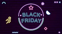 Neon vector Black Friday geometric advertisement template