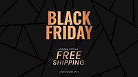 Vector Black Friday golden bold shine text promotional poster template