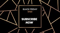Subscribe now vector Black Friday sale gold mosaic patterned background