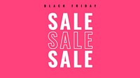 Glowing pink SALE vector Black Friday promotional poster template