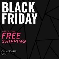 Black Friday vector free shipping sale announcement template
