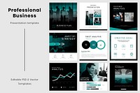 Social media business  vector editable template set