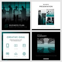 Business marketing strategy vector editable template set