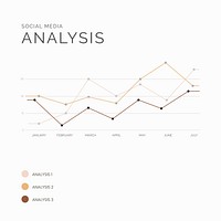 Business social media analysis vector editable template