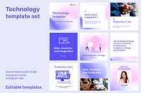 Technology vector editable template set