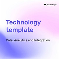 Purple gradient technology template vector 
