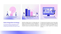 Purple gradient data presentation vector template