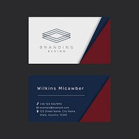 Editable business card template vector in abstract design