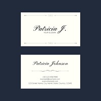 Classy business card template vector with vintage ornaments