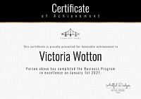 Professional award certificate template vector in classy design