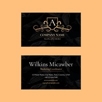 Classy business card template vector with vintage ornaments