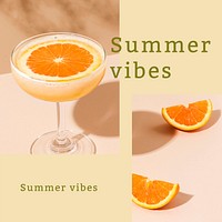 Summer vibes ad template vector editable post