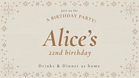 Online party invitation template vector birthday celebration