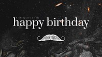 Gentleman birthday greeting template vector with mustache illustration