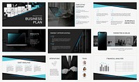 Professional business presentation template vector social media post set