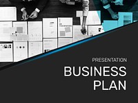 Business plan presentation template vector cover page