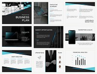 Editable business presentation template vector in modern design set