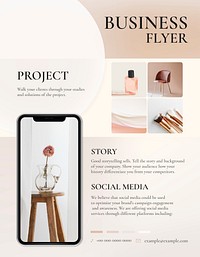 Feminine business flyer template psd for beauty brand