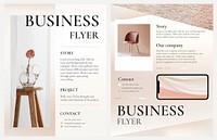 Editable business flyer template vector in feminine style design