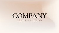 Company presentation slide template psd in classy gradient beige