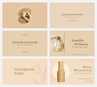 Cosmetic business card template vector set