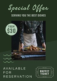 Restaurant business poster template vector for promotion