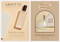 Perfume poster template vector set