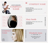 Business card template vector for professional fashion designer set