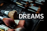 Dream cosmetic template vector with editable text