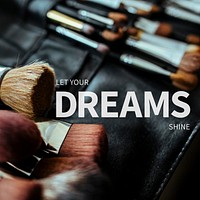 Dreams cosmetic template vector for social media post with editable text