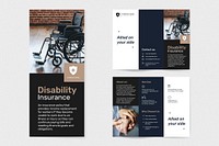 Disability insurance template vector with editable text set