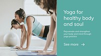 Yoga exercise wellness template vector for healthy lifestyle presentation