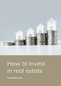 Real estate business template vector on investment topic for poster