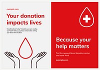 Blood donation campaign template vector ad poster in minimal style dual set