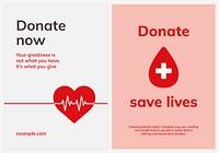 Blood donation campaign template vector ad poster in minimal style dual set