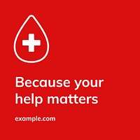 Your help matters template vector health charity social media ad