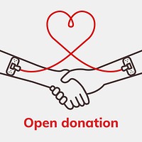Open donation charity template vector blood donation campaign social media ad in minimal style<br /> 